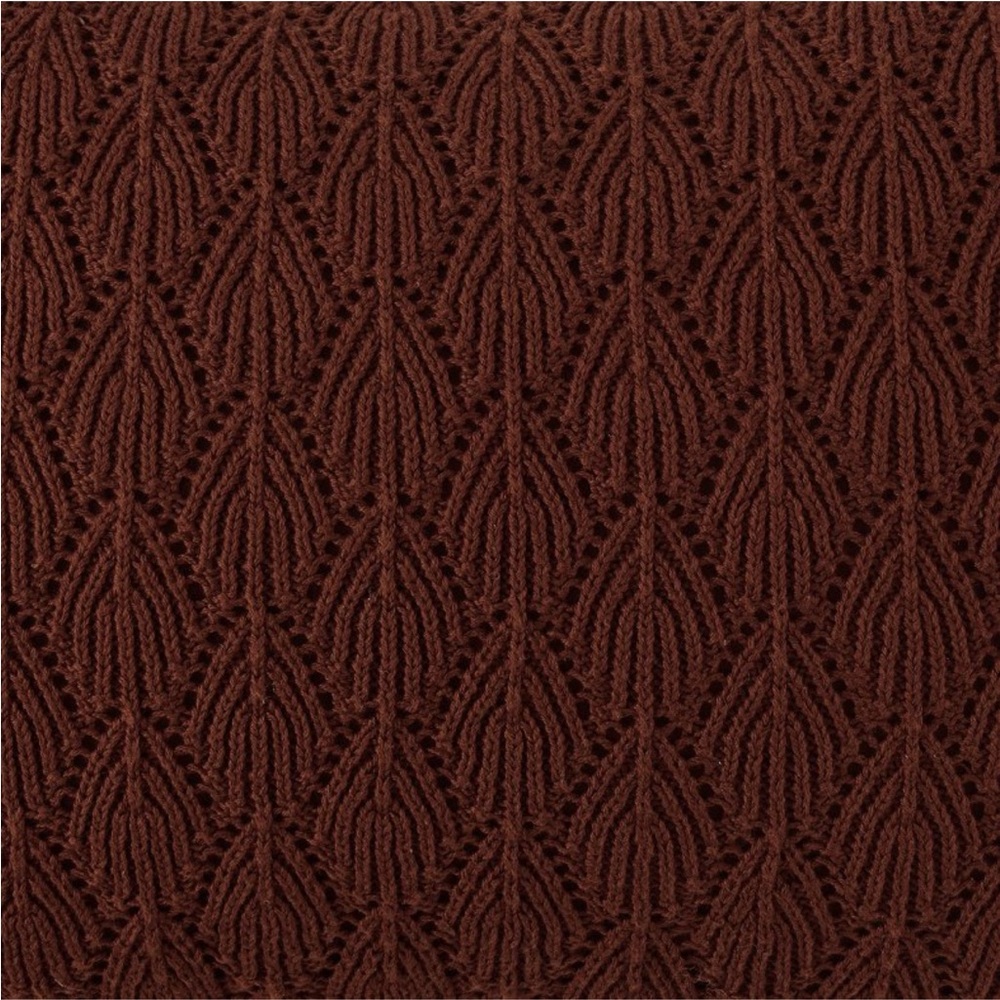JEREMIAH BRENT NWT cotton knitted pointelle lumbar accent pillow -brown -20x12 - Picture 3 of 11